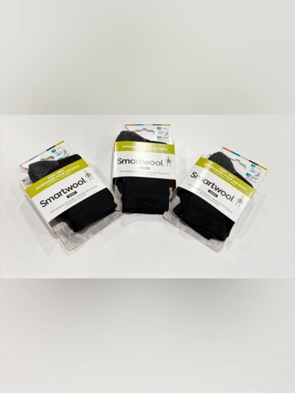 SmartWool Kids Small Light Cushion Hiking Socks 3-Pack Crew Black NWT